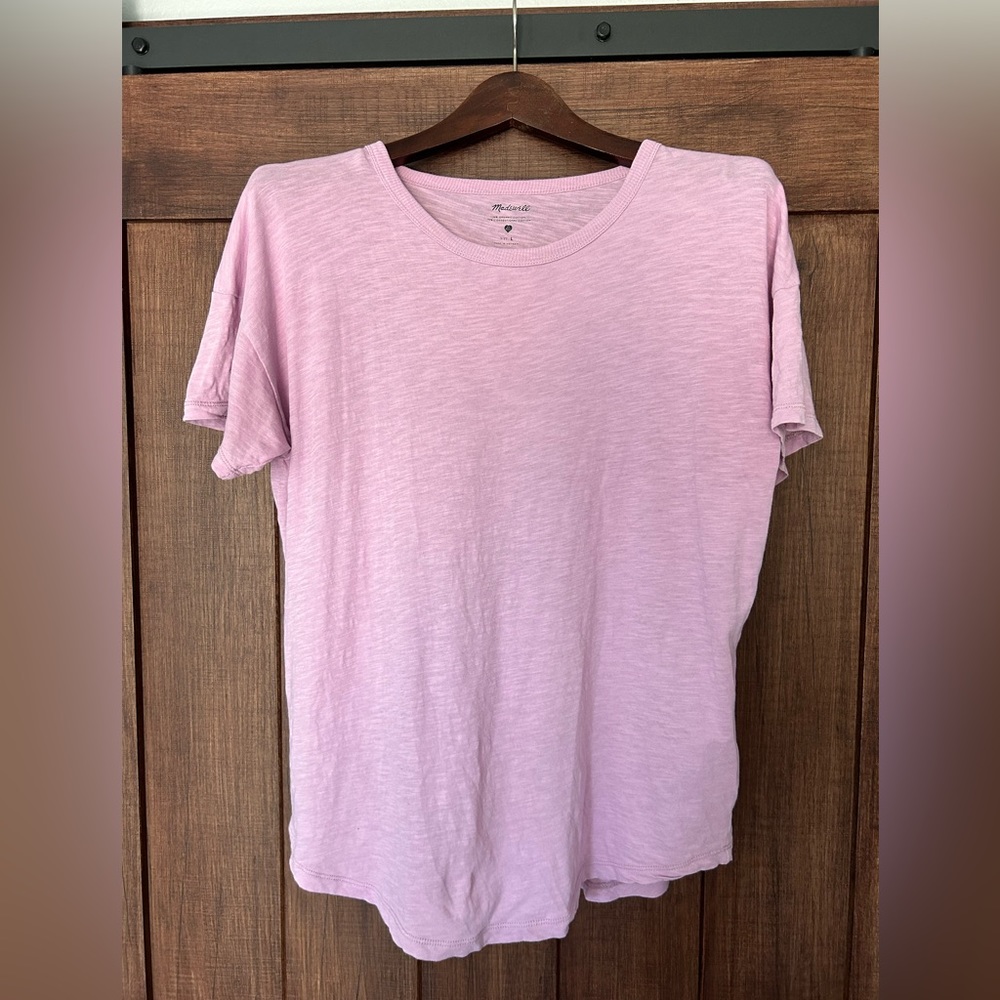 Madewell Whisper Crew Neck Tee in Lilac Size Large